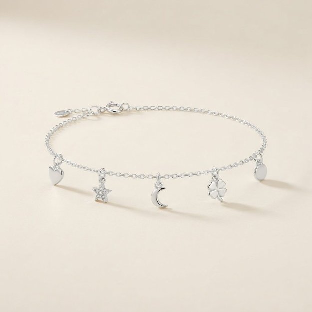 Mira Silver CHARM sidabrinė apyrankė su 5 pakabukais